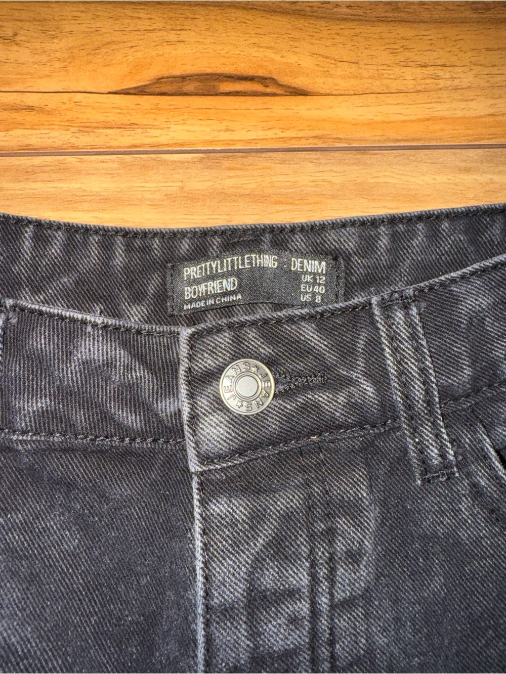 High-Rise Black Wash Distressed Jeans - Picture 3 of 6
